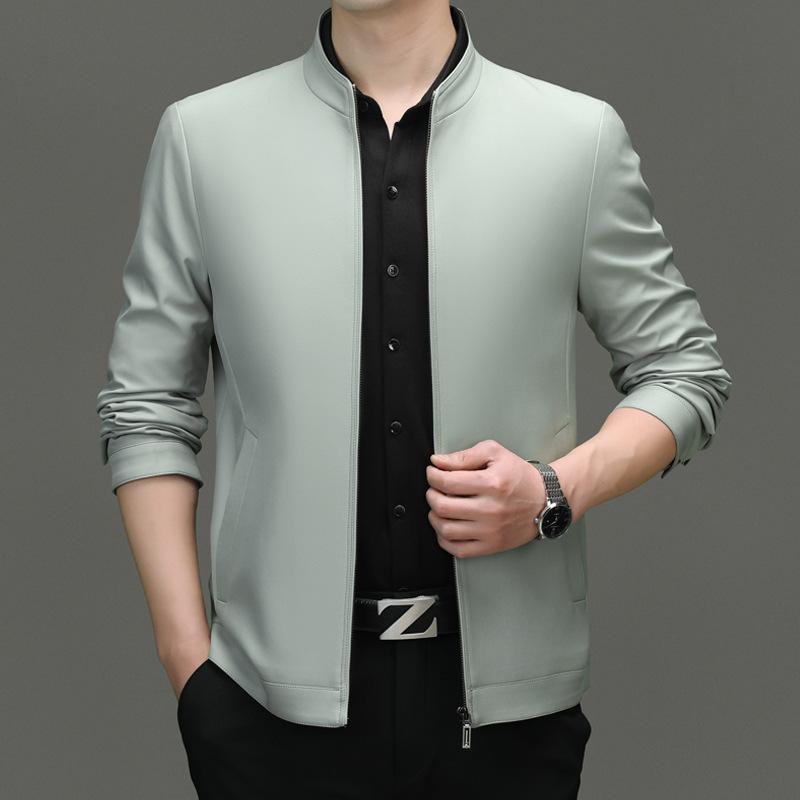 Куртка с воротником-стойкой, деловая куртка на молнии, куртка для мужчин среднего возраста, куртка для папы