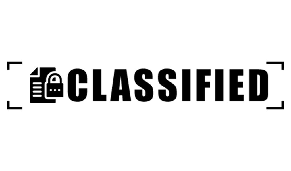 Printtoo Classified Self Inking Rubber Stamp Pre-Inked Office Stamp- Home Office Business Stationery, Black- 42 X 9