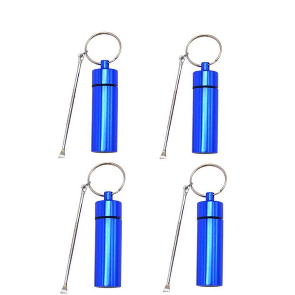 4 шт. Портативный черный металлический контейнер для хранения, дорожный контейнер с ложкой, делюкс диспенсер