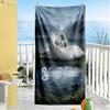 Gothic Illustrations Customize Text Beach Towel Quick-Dry Soft Microfiber Portable for SwimmingBeachCamping Travel Beach AccessoriesGym