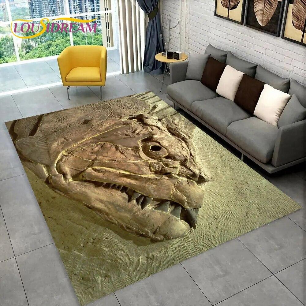 3D коврик с изображением динозавра ископаемого, ковер для дома, гостиной, спальни, дивана, коврик для кухни, декор для кухни, нескользящий напольный коврик