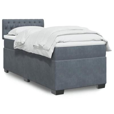 Maison Exclusive - Sommier À Lattes De Lit Et Matelas Gris Foncé 90x200 Cm Velours