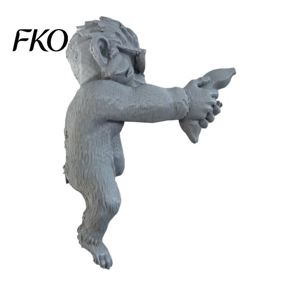 Fine Workmanship Decor Cool Monkey Figurine Computer Monitor Decor, Funny Statue Ornament, Decorative Bedroom Decoration Piece with Banana