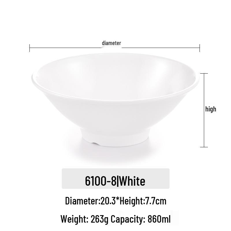 Большая миска для рамена из меламина для лапшичных - Коническая миска для Луосифэнь, Мала Тан, супа и рисовой лапши