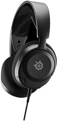 SteelSeries Arctis Nova 1 Игровая совместимая с и с Шумовым пространственным и Регулируемым Черная Гарнитура, Легкая, Проводная, Наушники Закрытого Типа, ПК,
