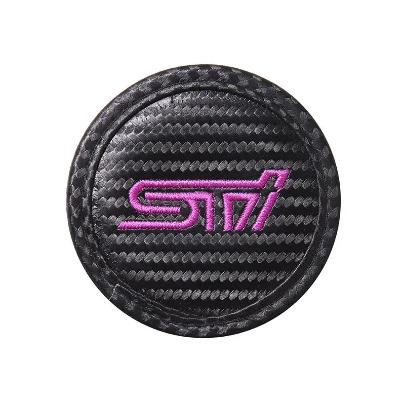 For Subaru Impreza Legacy Forester Outback WRX BRZ Tribeca 2pcs Car Badge Interior Parts Anti-slip Mat Water Coaster Accessories gyu9