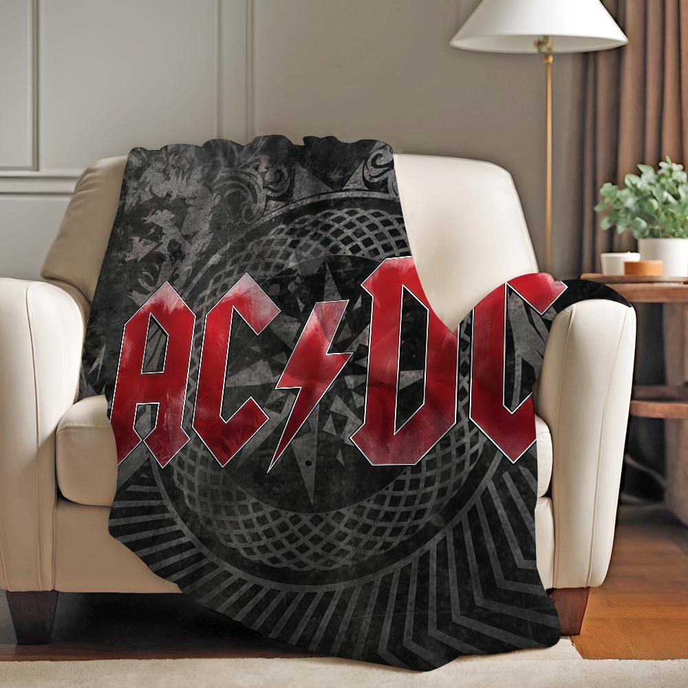 Плед Rock Band A-ACDC Теплый и Мягкий Подходит для Спальни Гостиной Дивана-Кровати Офиса Путешествий Кемпинга