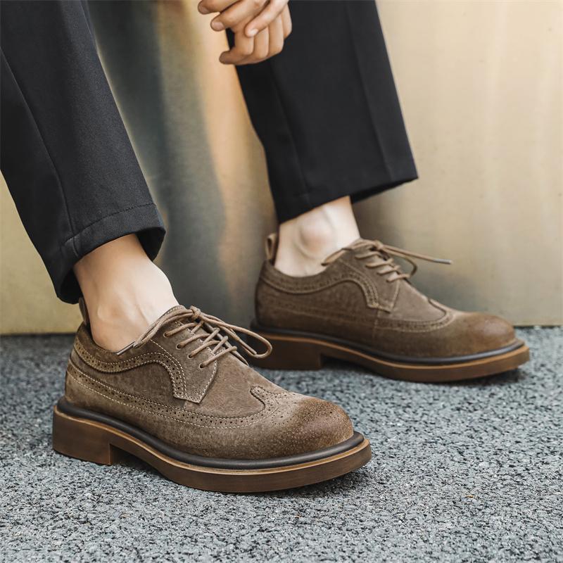 Мужские туфли-броги на толстой подошве Модный британский стиль Для отдыха на природе Деловая вечеринка Повседневная офисная молодежная мужская качественная обувь
