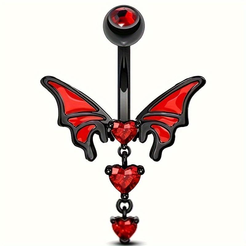 1шт любовь крылья панк готический из нержавеющей стали циркон мужчины женщины пупок ногтей пупок кольцо