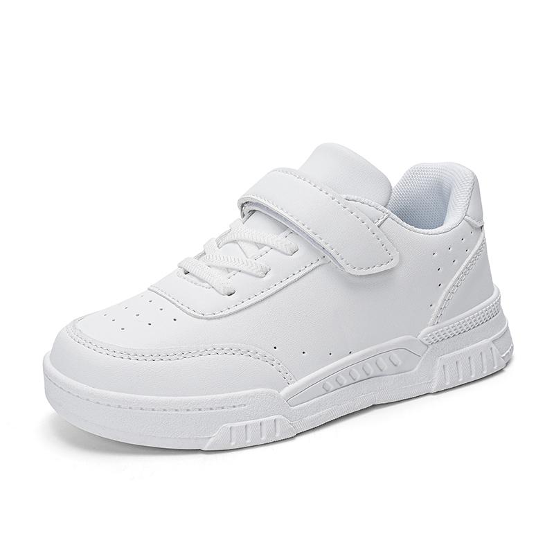 28-39 детские большие размеры дышащие и модные кроссовки на липучках белые туфли повседневная спортивная обувь для детей