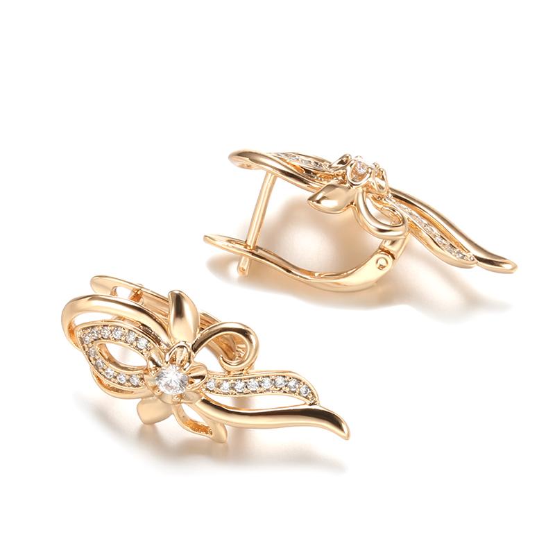 Элегантные женские висячие серьги с полым цветком и цирконием, роскошные модные аксессуары для свадебной вечеринки