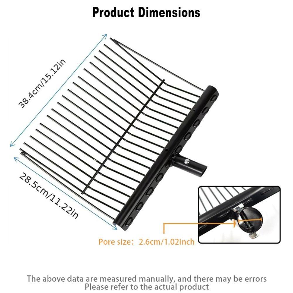 Heavy Duty Garden Leaf Rake Cleaning Stable Manure Rake Garden Rake Tool Iron Fork Rake Livestock