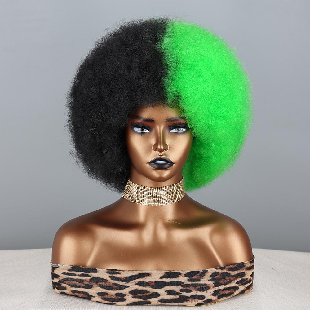 XINRAN Fluffy Wigs Synthetic Short Curly Wig Large Roll Extension Large Short Curly Flexible Soft Natural Full Bob Wigs For Women Cosplay Daily