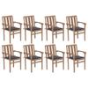 Day and Night - Day and Night Stackable Garden Chairs 8 Units Solid Teak Wood with Cushions