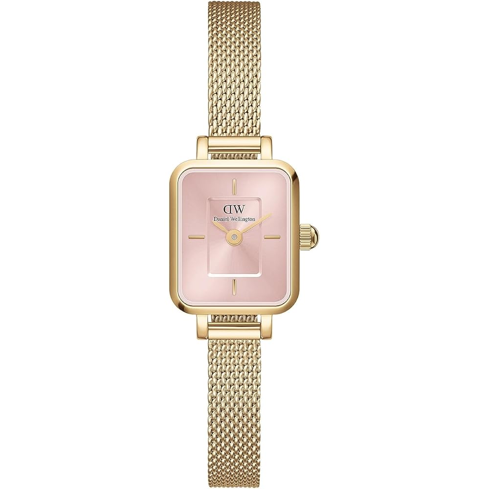 Daniel Wellington Quadro Mini 15.4x18.2 Evergold G Blush Женские часы Стильные Простые Элегантные