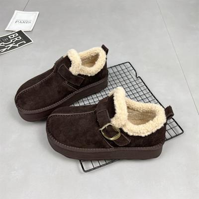 Женские мягкие эластичные зимние меховые ботинки на толстой подошве, теплые, с холодозащитной подкладкой, нескользящие, износостойкие, повседневные спортивные хлопковые ботинки
