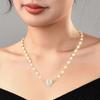 Chic Heart Designer Shaped Magnetic Pendant Necklace With Gorgeous Pearl Chain Women For