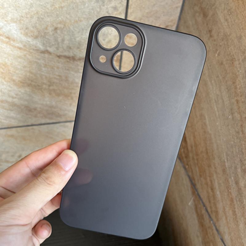 Apple 14 Transparent Mobile Phone Case IPhone 14plus Solid Color Full Inclusive Pp Hard Shell