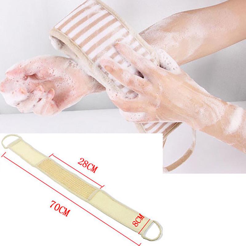 Отшелушивающая люфа, ремешок на спине, губка для душа, скребок для тела, щетка для тела