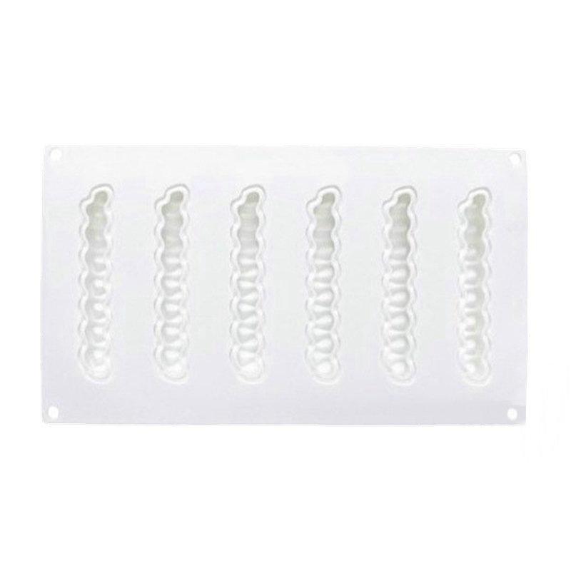 1 шт. Форма для муссового торта из силикона с 6 скрученными полосками для выпечки французской выпечки, волнистый крем, десерт, декоративная шоколадная форма