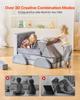 Modular Kids Play Couch, Sectional Toddler Sofa with Armrests, 28D Sponge & Short Pile, Convertible Kids Modular Couch DIY Creative Combination for