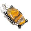 Bumblebee Jasper Gemstone Handmade 925 Sterling Silver Pendant 2.44" R4r20