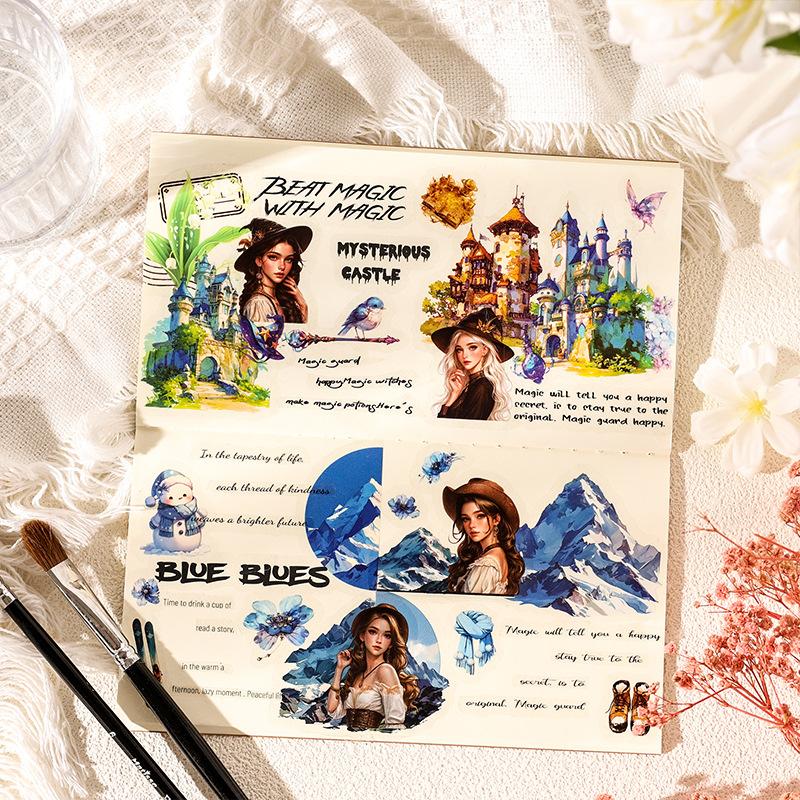 8-Sheet Retro Minimalist Sticker Book, Classic Solid Color & Simple Line Designs, Self-Adhesive for Journal DIY & Scrapbook Deco