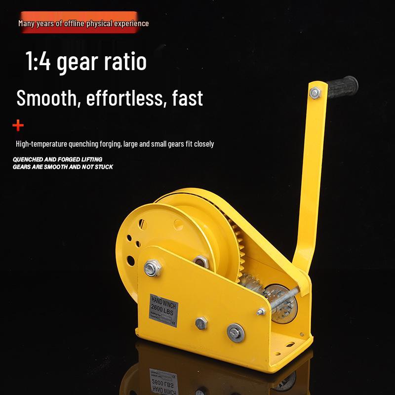 Двунаправленная самоблокирующаяся ручная лебедка 1200 фунтов для бытового подъема и тяги