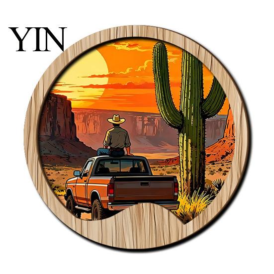 Minimalist Art for Hallway Forest Sunset Scenery 2D Wood Wall Hanging, Boho Wooden Sign, Elegant Interior Ornaments Nature Tree Decor Bedroom
