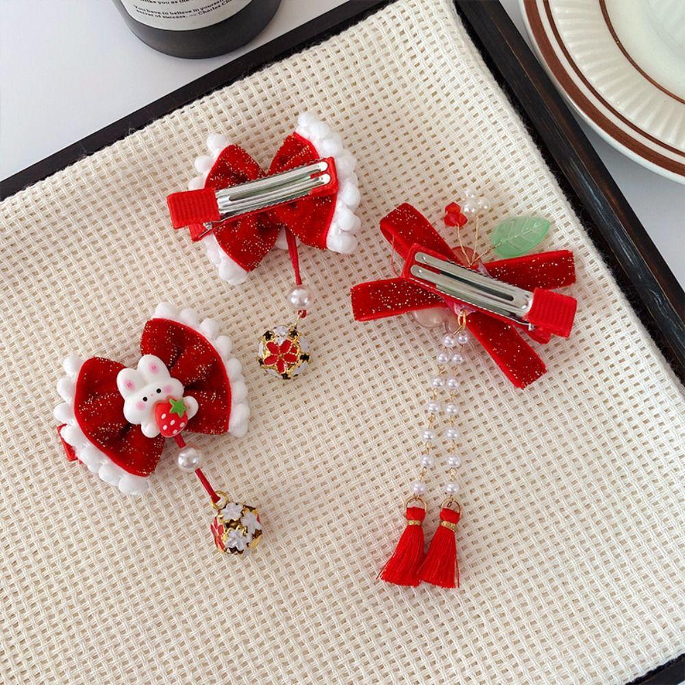 Детская новогодняя заколка для волос в стиле Тан, головной убор в стиле Ханфу, заколка для волос в старинном стиле для детей