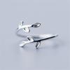New Simple Leaf Korean Style Fashion 925 Sterling Silver Jewelry Temperament Sweet Branches Personality Opening Rings R121