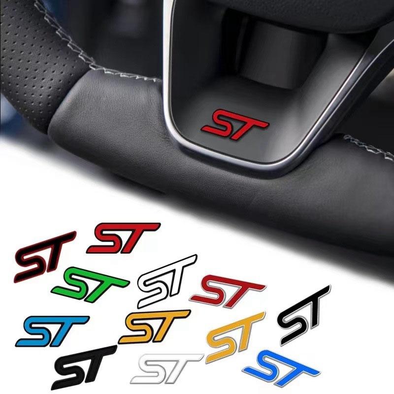 Car Styling ST for Steering Wheel  Car Fender Side Trunk Nameplate Decal Emblem Badge Sticker