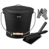 VEVOR Ash Bucket, 4 PCS with Lid, Shovel, Broom and Gloves, Metal Fireplace Charcoal Bucket and Ash Can, 9.8L Large Capacity for Fireplace, Fire Pits