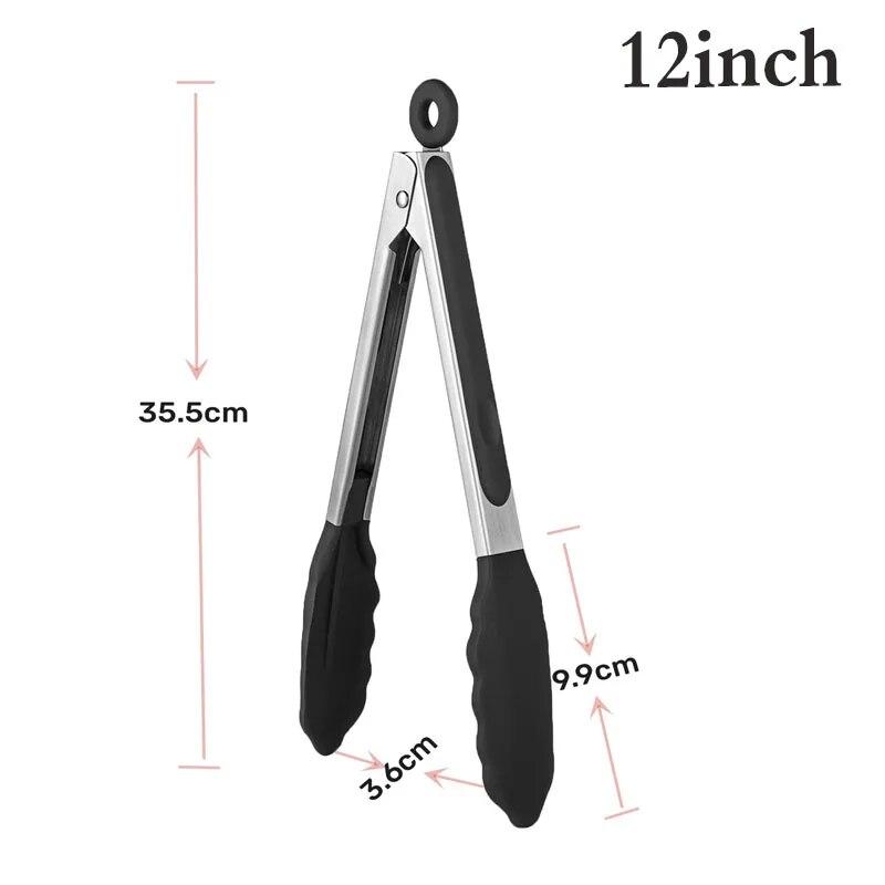 Кухонные силиконовые щипцы для барбекю, щипцы для гриля, щипцы для сервировки салата, хлеба, антипригарный зажим для барбекю, зажим из нержавеющей стали, щипцы Gad