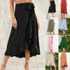 Women's Casual Loose Casual  A-line High Waisted Mid Length Irregular Ruffled  Skirt