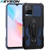 KEYSION Shockproof Case for VIVO Y21S Y33S Y21 Y15S Y15A Y51 Y51A Y31 Y53S Y73 2021 Stand Clip Phone Back Cover for VIVO V21E 4G