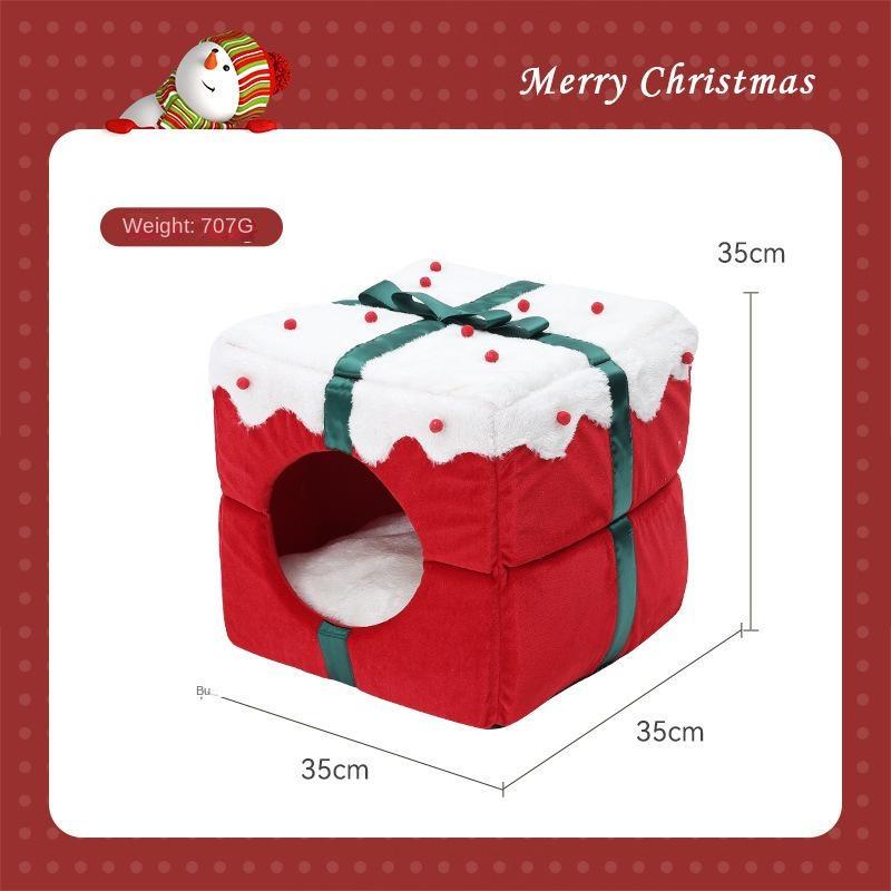 Наполнитель для домашних животных на Хэллоуин, бесенок для кошачьих туалетов, большое пространство, полностью закрытый осенне-зимний теплый питомник для щенков Тедди Фаду, кошачий домик