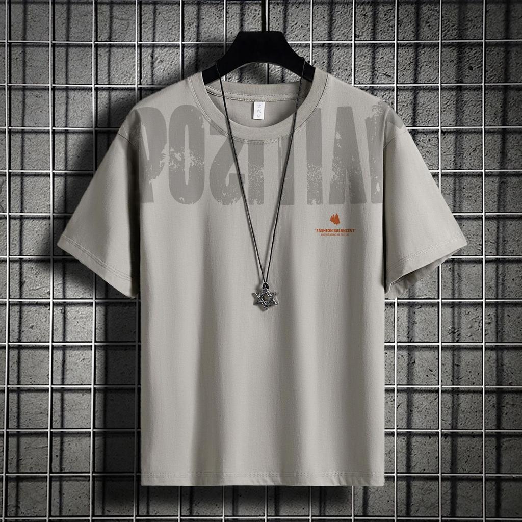 Short-Sleeved T-Shirt Men'S Summer Thin Ice Silk Loose Trendy T-Shirt Half-Sleeved Casual Clothes