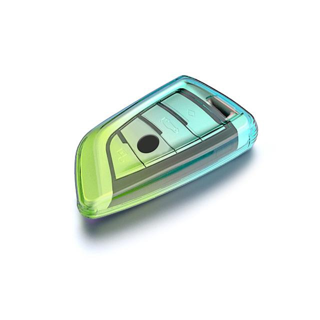 Car Remote Key Case Holder Gold Frame Design Auto Car Keys Shell TPU 4 Button Keychain for BMW A Series B Series Accessories