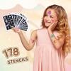 Glitter Tattoo Set, Bledras 36 Colors Kids Tattoo Set, 178 Stencils, 5 Brushes, 2 Glue, Flash Tattoo Kit for Girls, Boys and Adults, Carnival