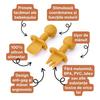 Dodoli Baby Training Spoon and Fork Set, Food-Grade Silicone, Anti-Gag Design, 10cm, Honey Yellow