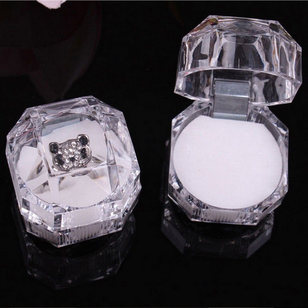 Nice Clear Crystal Beautiful Hot Organizer Display Case Jewelry Box Earrings Brooch Storage