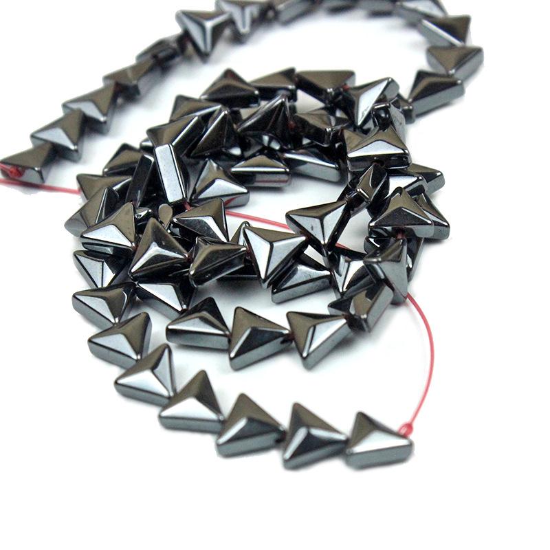 3D Hematite Triangle Stone Beads for DIY Jewelry