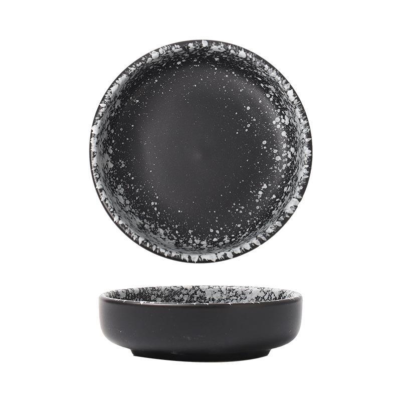 Round Saucer Japanese Dish Household Creative Soy Sauce Dish Vinegar Dish Dipping Tableware Japanese Side Dish Dish