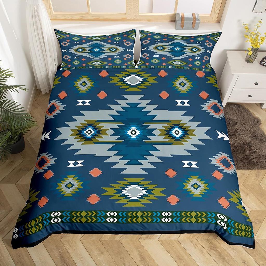 Комплект постельного белья с геометрическим узором, 3-piece, пододеяльник