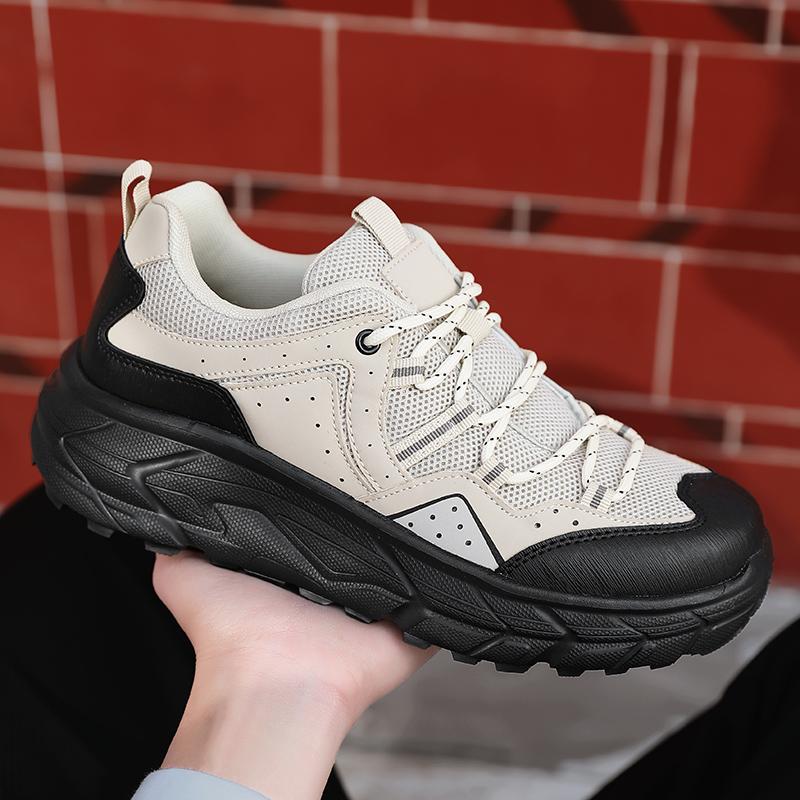 Fashion Hiking Mens Mesh Breathable Sports Casual Fashion Trend Lightweight Thick Soled Dad Shoes for Men Large Size Outdoor Clothing