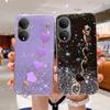Love Heart Wrist Chain Phone Case For Huawei Honor X7 X8 10Lite 20Lite 10i 9X 9XPro 50 20S Y6P Y7P Y9A Y9S Glitter Bumper Cover