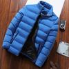 Men Winter Coat Padded Thick Solid Color Zipper Closure Stand Collar Long Sleeve Windproof Soft Warm Cold Resistant Men Jacket