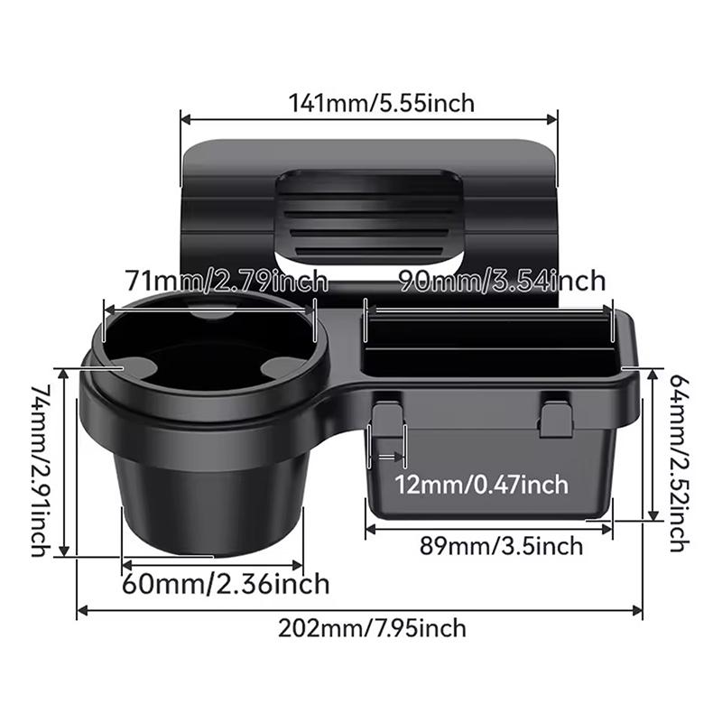 4-в-1 Подставка для стакана в автомобиль, держатель для телефона, поднос-крепление, боковой карман для хранения на дверь/окно, органайзер-подвеска, аксессуары для интерьера автомобиля