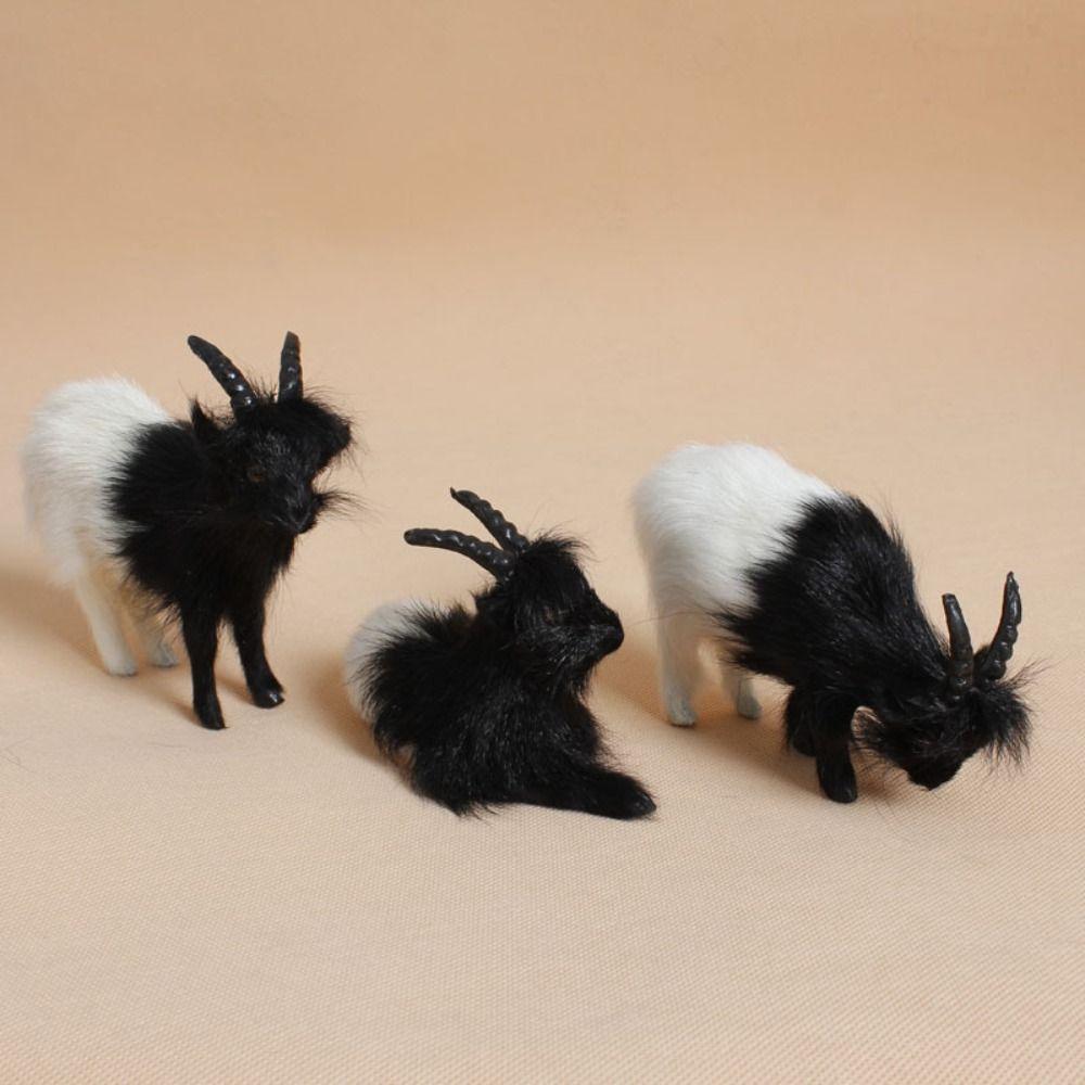 Simulation Goat Plush Toys Creative Goat  Figurine Ornament Goat Plush Doll  Farm